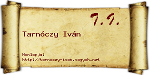 Tarnóczy Iván névjegykártya